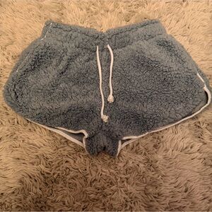 Madden Girl Blue Sherpa Lounge Shorts